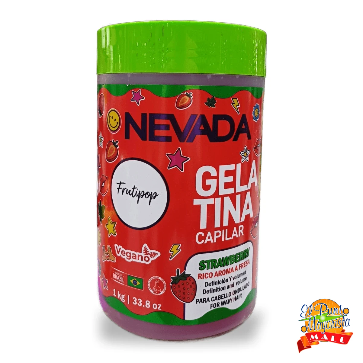 Gelatina Capilar Nevada Frutipops Strawberry