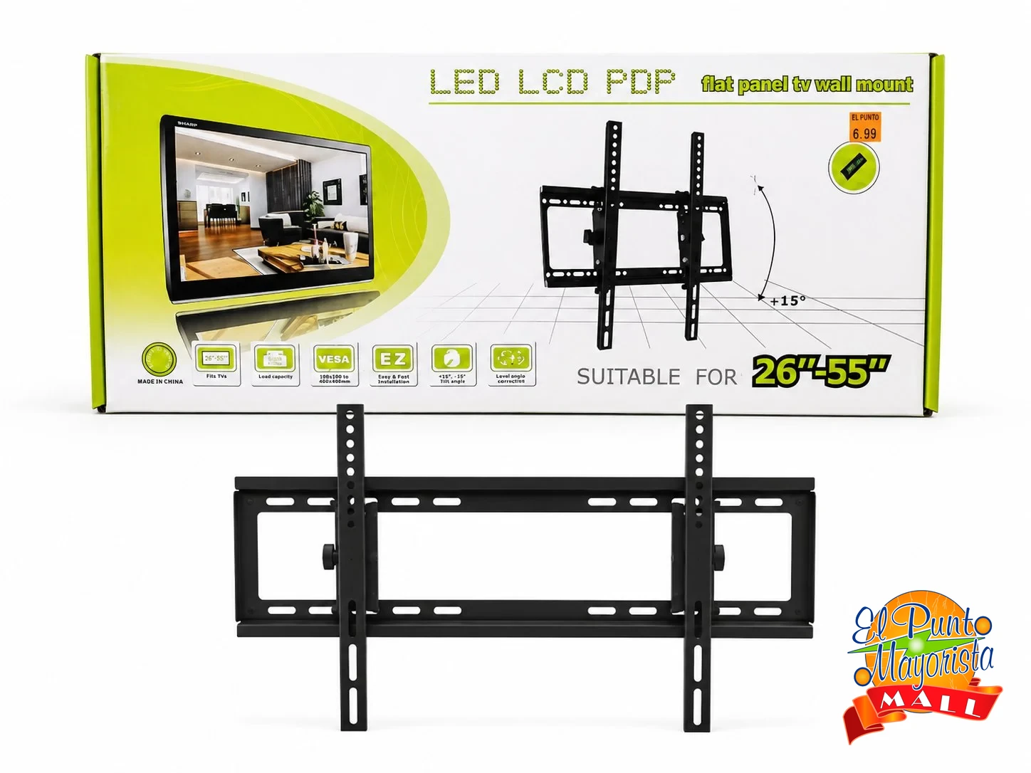 Soporte de Pared para TV Inclinable 26"–55" LED/LCD/PDP