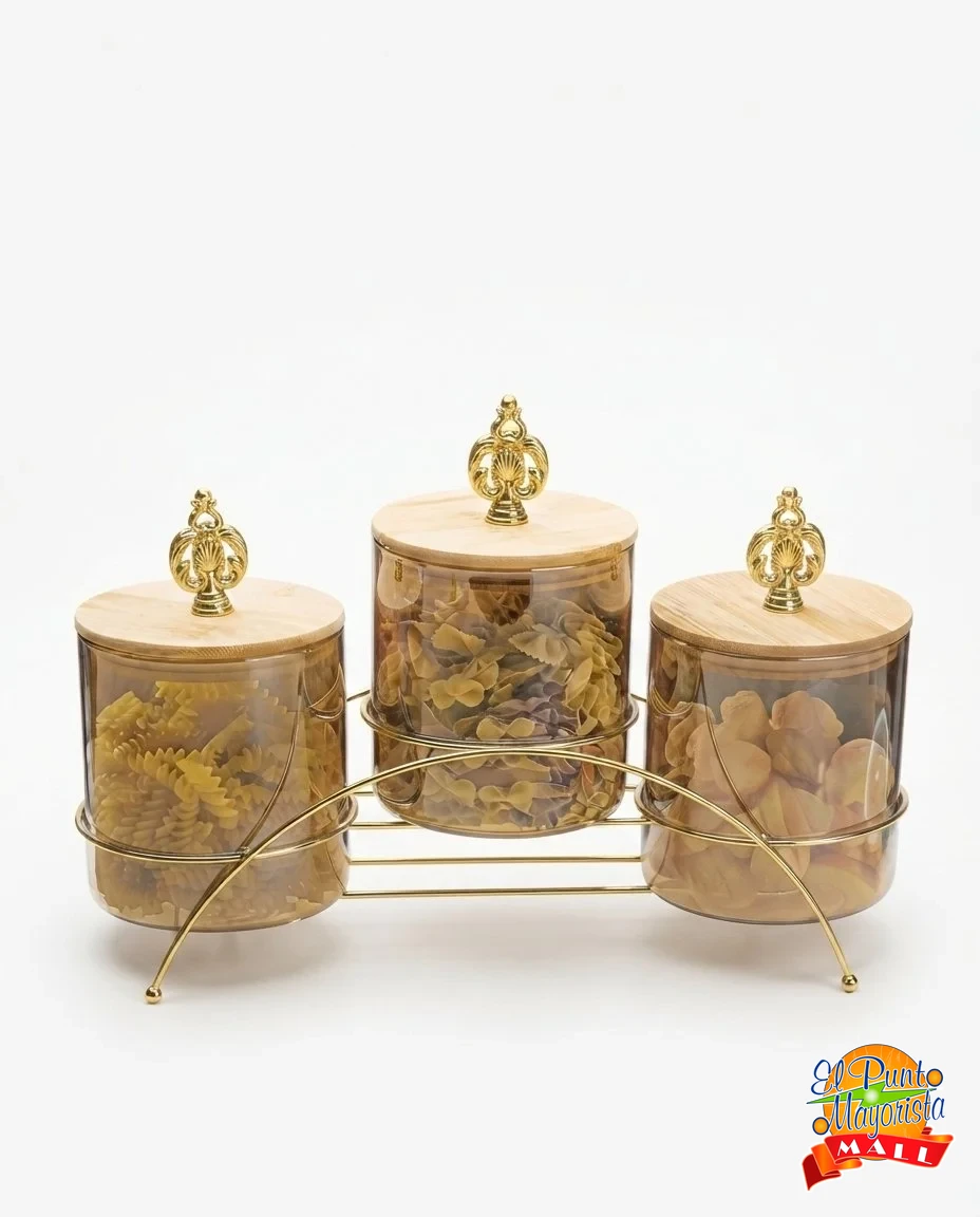 Luxury Metal Glass Storage Jars