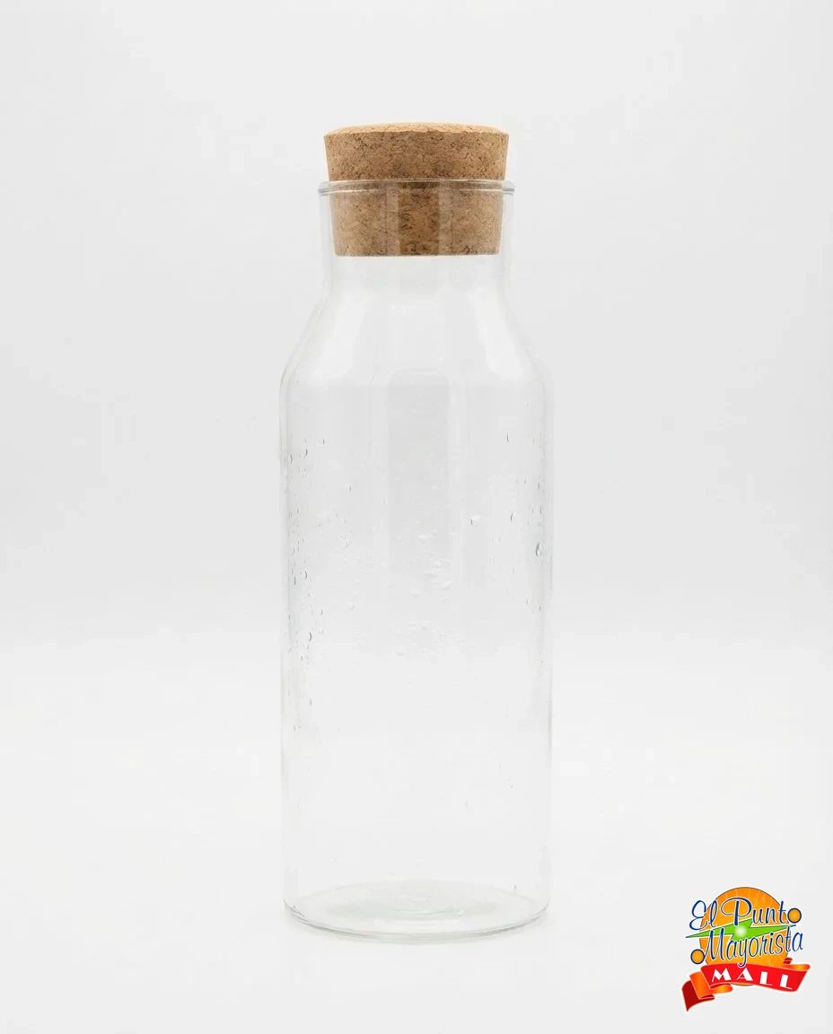 Botella de Vidrio con Tapa de Corcho